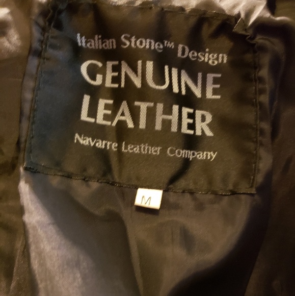 NAVARRE Italian Genuine Black Leather Belted Coat - Picture 6 of 8